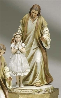 Statue - First Communion Praying Girl with Jesus (9.5")