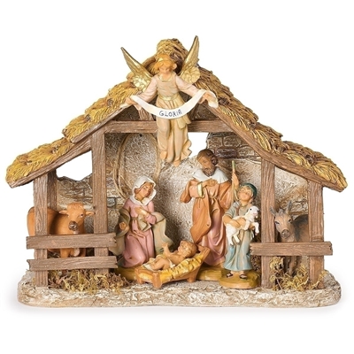 Fontanini - Nativity, 5 piece Set w/ Italian Stable, 5"