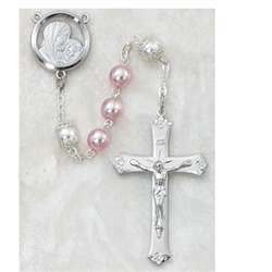 Rosary - Pink Pearl Beads with Pearl Our Fathers