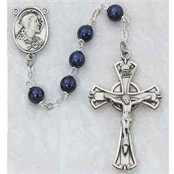 Rosary - Blue Metallic Beads