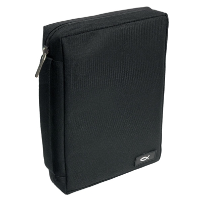 Bible Cover - Black Medium Value Poly-Canvas