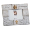 5x3.5 Gray Photo Frame with Gold Chalice - First Communion