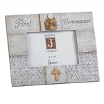 5x3.5 Gray Photo Frame with Gold Chalice - First Communion