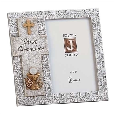 4x6 Gray Photo Frame (with Chalice and Cross) - First Communion