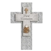 First Communion Wall Cross - Resin/Stone 8.75"