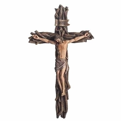 Woven Branch Crucifix