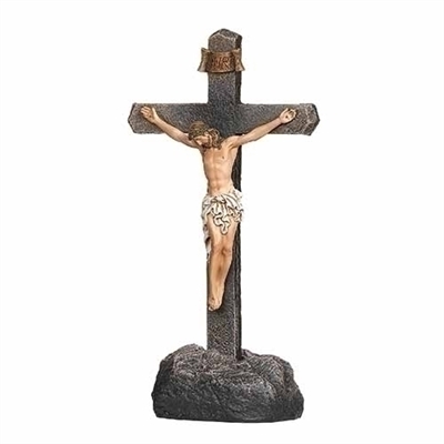 Crucifix in Rock Black 2PC