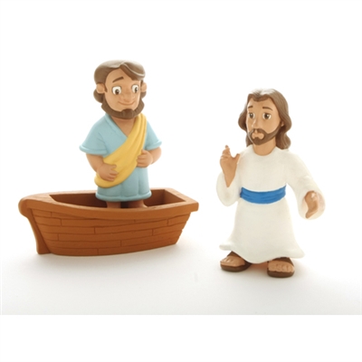 Action Figure Set - Jesus Walks On Water - 3"