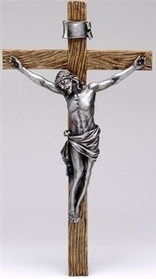 Crucifix - 20" Antique Silver