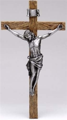 Crucifix - 13.5" Antique Silver