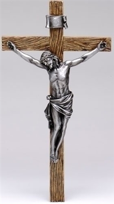 Crucifix - 8.5" Silver Antique