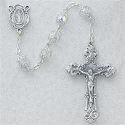Rosary - Clear Crystal Capped Beads