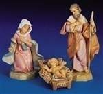 Fontanini - Four-piece Holy Family Set with Crib (Classic Edition)