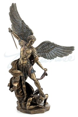 Saint Michael the Archangel Statue 14-5/8 inch Bronze