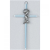 Cross - 6" Praying Boy (Blue Inlay)