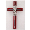 Cross - 6" Praying Girl on Cherry Wood