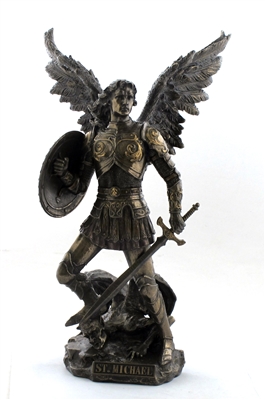 St. Michael Standing on Demon with Sword and Shield