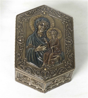 Theotokos and Baby Jesus Hexagonal Trinket Box