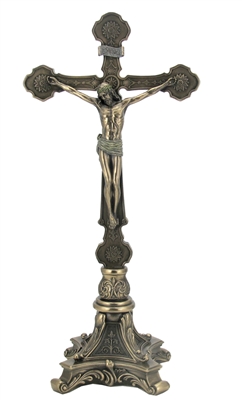 Standing Crucifix - Baroque Design Footed Base