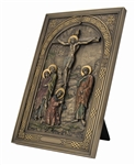 Crucifixion - Iconic Style Wall Plaque with Stand