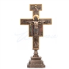 San Damiano Crucifix On Stand Bronze