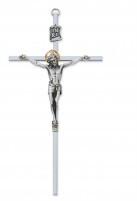 Crucifix - 10" Silver