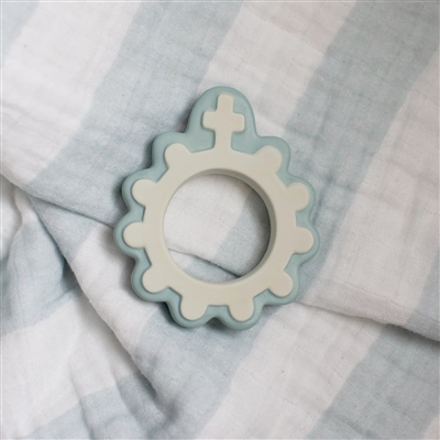 Baby's First Rosary Rubber Teether - Blue