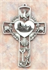 Baby Cross - 5" White Antique Silver