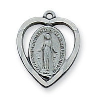 Pendant Pewter Antique Silver Mirac 18-in Chain