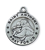 Pendant Pewter Antique Silver St. Anthony on 20-in Chain