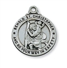 Pendant Pewter Antique Silver St. Christopher 20-in Chain