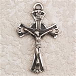 Pendant Pewter Antique Silver Crucifix 1 1/4" X 3/4" on 18-in Chain
