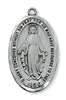 Pendant Pewter Antique Silver Miraculous Medal 1 1/2" X 1" on 24-in Chain