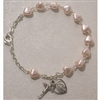 Bracelet Rosary Deluxe Pink Hearts 6.5"