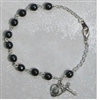 Bracelet Rosary Pewt Hematite 7.5"