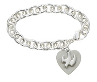 Bracelet w/ Engravable Heart & Dove 7.5"