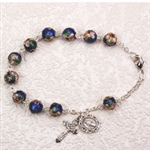Bracelet Rosary 8mm Blue Cloisonne 7.5"