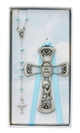 Cross Baby & Rosary Set Blue