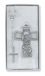 Boxed Baby Cross and Rosary Guardia