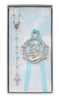 Gift Set Crib Medal & Rosary Blue Boy