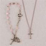 Baby Bracelet & Pendant Set Pink