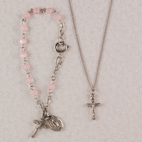 Baby Bracelet & Pendant Set Pink