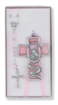 Boxed Cross & Rosary Pink Guardian
