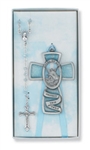 Boxed Cross & Rosary Blue Guardian Angel