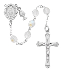 First Communion Rosary 6mm Clear Crystal with Chalice Charm