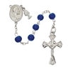 First Communion Rosary 6mm Blue Glass Bead with Chalice Charm