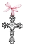 Cross Pewter Filigree 5-in Pink Gir