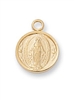 Pendant Gold over Sterling Silver Miraculous Medal on 16" Chain