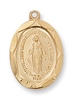 Pendant Gold over Sterling Silver Miraculous Medal on 18" Chain