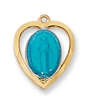 Pendant Gold over Sterling Silver Miraculous Medal on 18" Chain